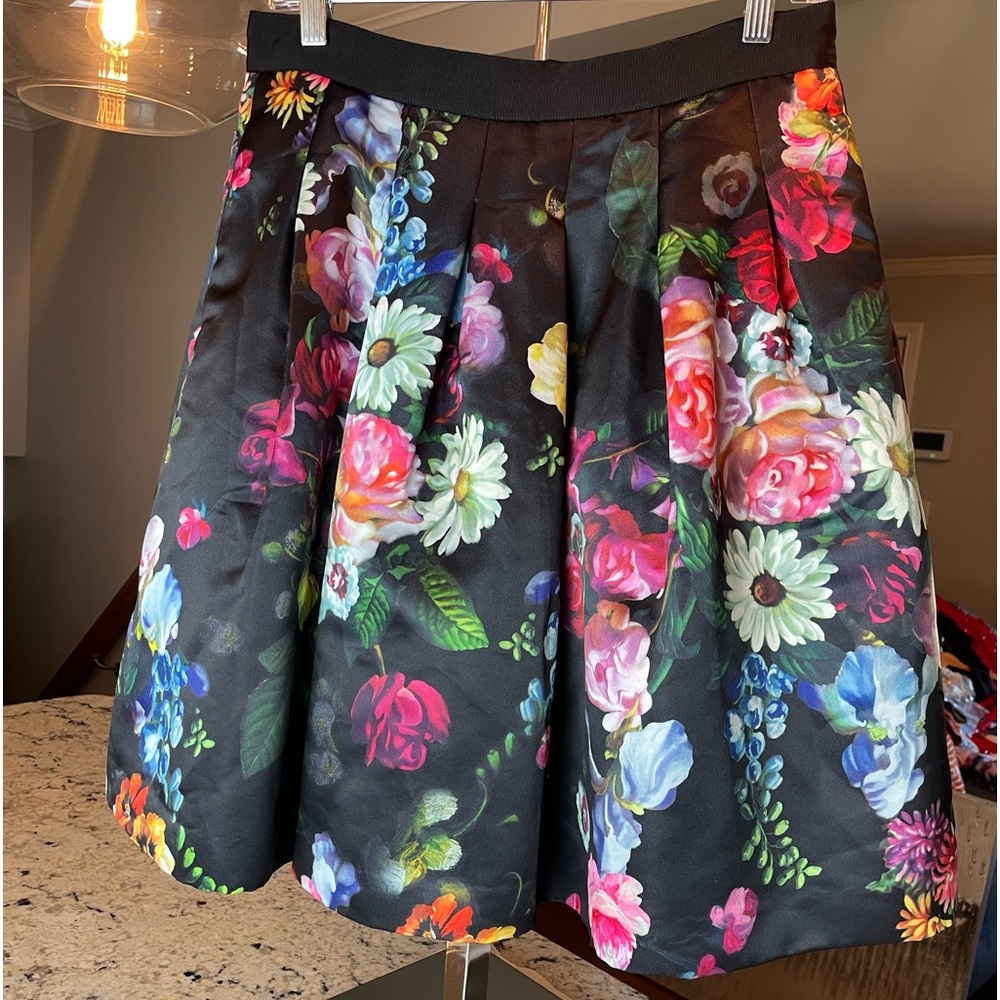 Ted Baker London Black Floral Skirt